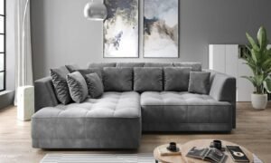 TIGA - narożnik z elektrycznie wysuwanym siedziskiem 286 x 207 cm