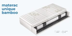 UNIQUE BAMBOO - materac H3 z zintegrowanym topperem i kokosem