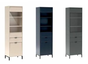 LUXURY 05 - wysoka witryna na nóżkach 55 cm Indigo, Kaszmir, Stone Green