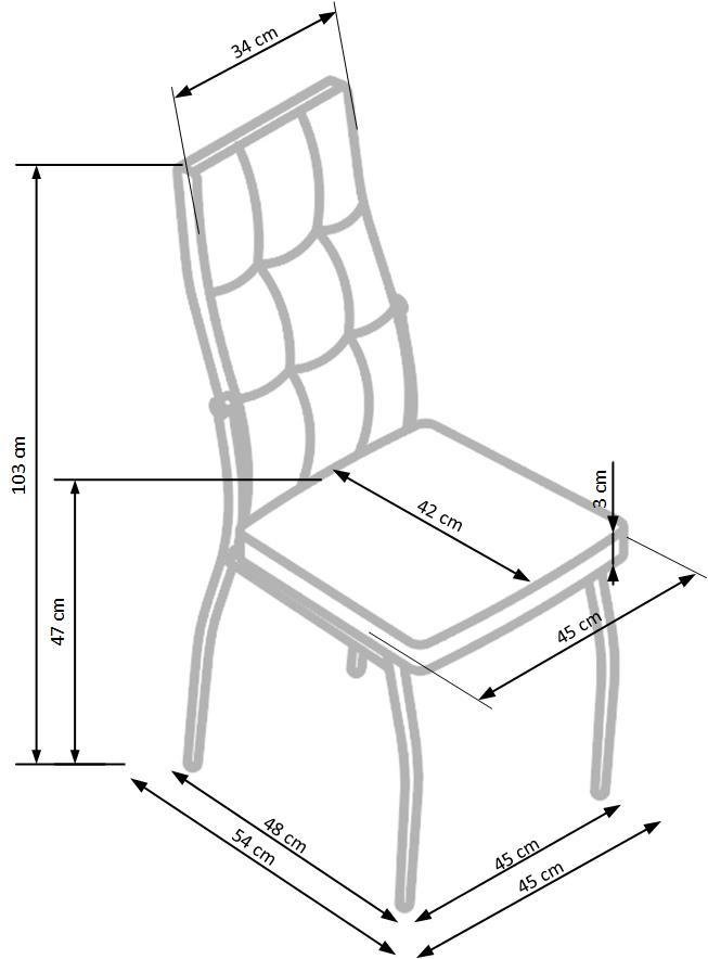 K334 - krzesło tapicerowane wymiary