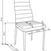 K70 - krzesło tapicerowane białe ekoskóra - wymiary