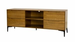 MODERN RV420 - szafka bukowa RTV z szufladami szeroka 150 cm