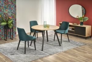 RUBEN - okrągły stół kuchenny rozkładany 102-142 cm Artisan, Biały