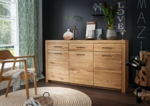 SOLID -  komoda dębowa 170 cm z szufladami