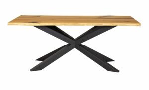 STEEL-WOOD - stół dębowy do jadani nie rozkładany, monolit 240 x 100 cm