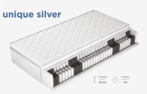 UNIQUE SILVER - materac H3 minibonell, sprężyny kieszeniowe, 7 stref - 24 cm