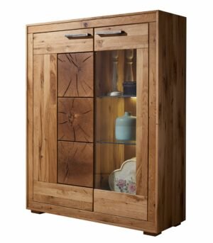 WILD OAK - ekskluzywny kredens dębowy 100 cm podświetlany KRP