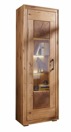 WILD OAK - ekskluzywna witryna dębowa 60 cm podświetlana W1