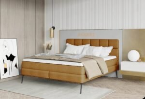 ADEL - ekskluzywne łóżko kontynentalne na wysokich nóżkach 180 x 200 cm