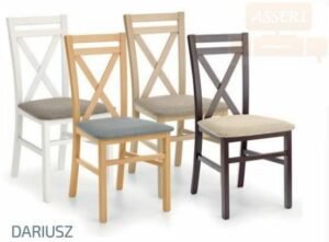 DARIUSZ - drewniane krzesło tapicerowane do jadalni w stylu skandynawskim