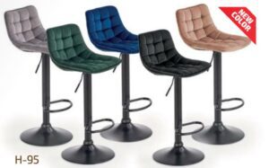 K95 - krzesło barowe, hoker tapicerowany, velur, wysoki