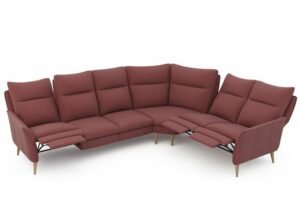 INES - komfortowy narożnik na nóżkach z manualną funkcją relax 237 x 294 cm - Bydgoskie Meble