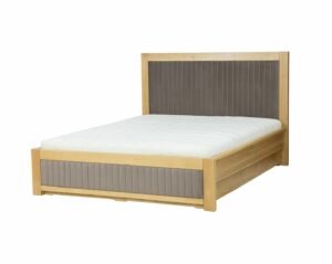 LK114IIBOX łóżko bukowe z pojemnikiem i tapicerowanym wezgłowiem 120; 140; 160; 180; 200 x 200