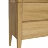 SLIM - witryna dębowa na smukłych nóżkach, wąska z szufladami, kolor natura