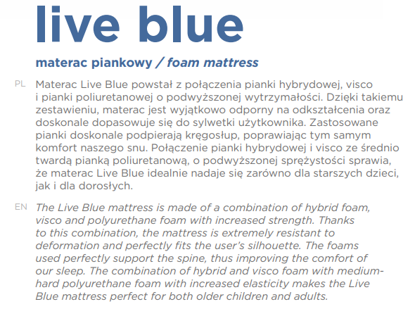 materac live blue asseri meble