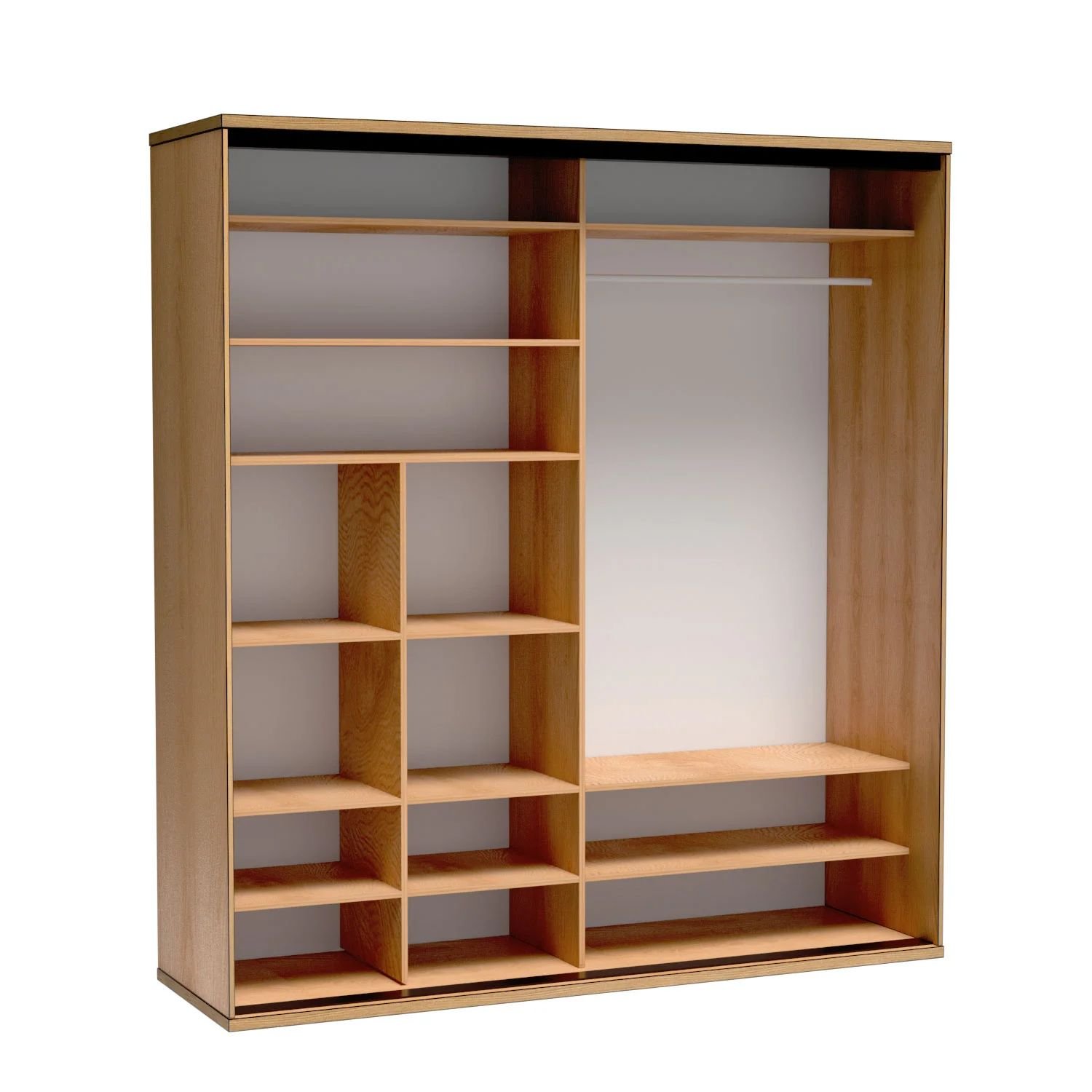 FONTI-11 duża szafa przesuwna z lustrem, Karmel ładne wnętrze