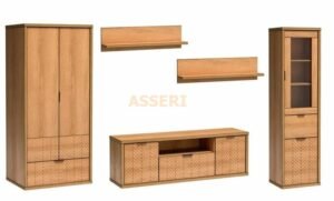 FONTI zestaw mebli do salonu 300 cm Dąb Karmel