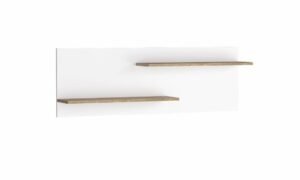 LIVINIO-11 półka ścienna wisząca 120 cm Dąb Ribbeck - Biały Połysk