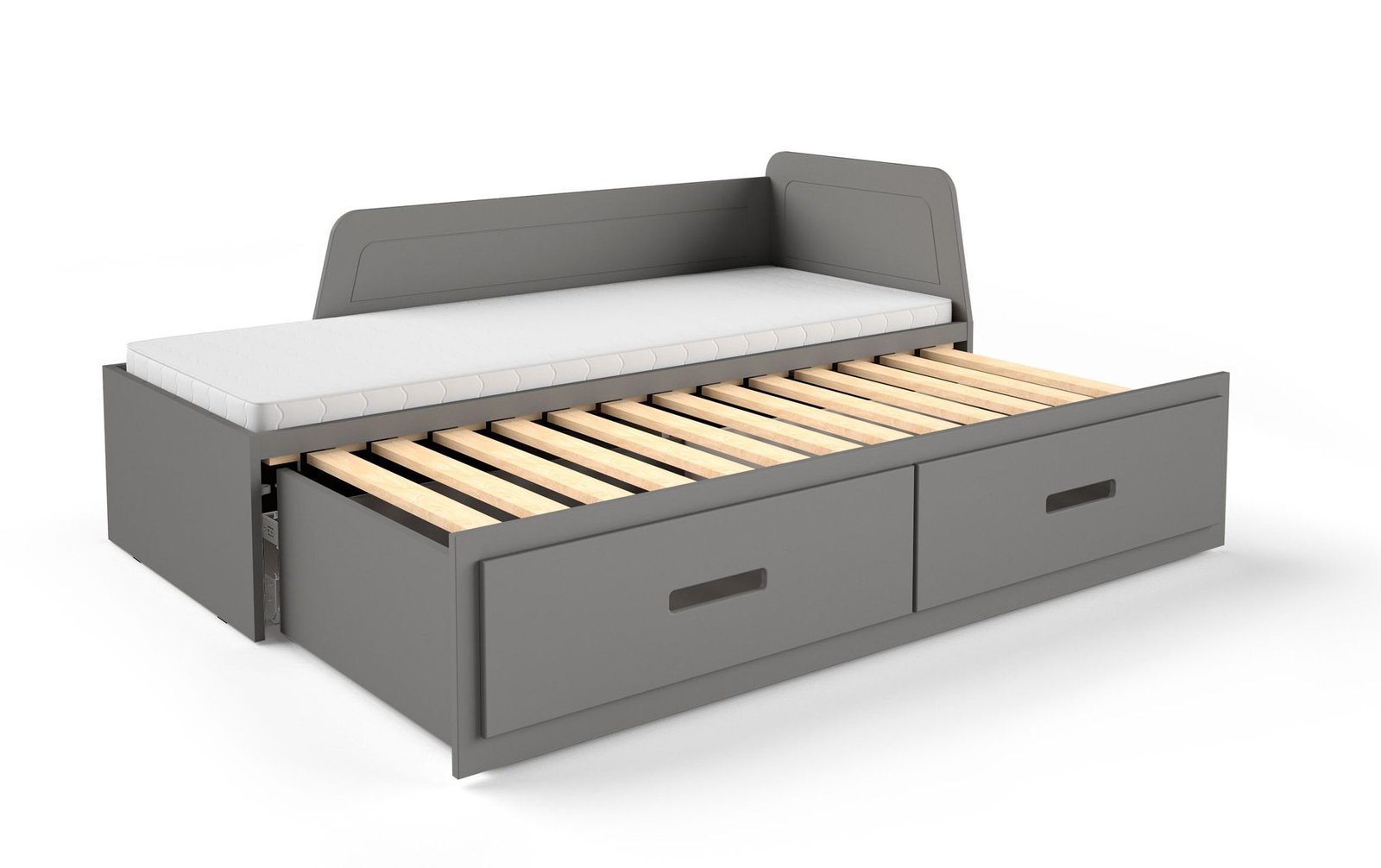 MIA - młodzieżowełóżko drewniane rozkładane z szufladami podwójne antracyt