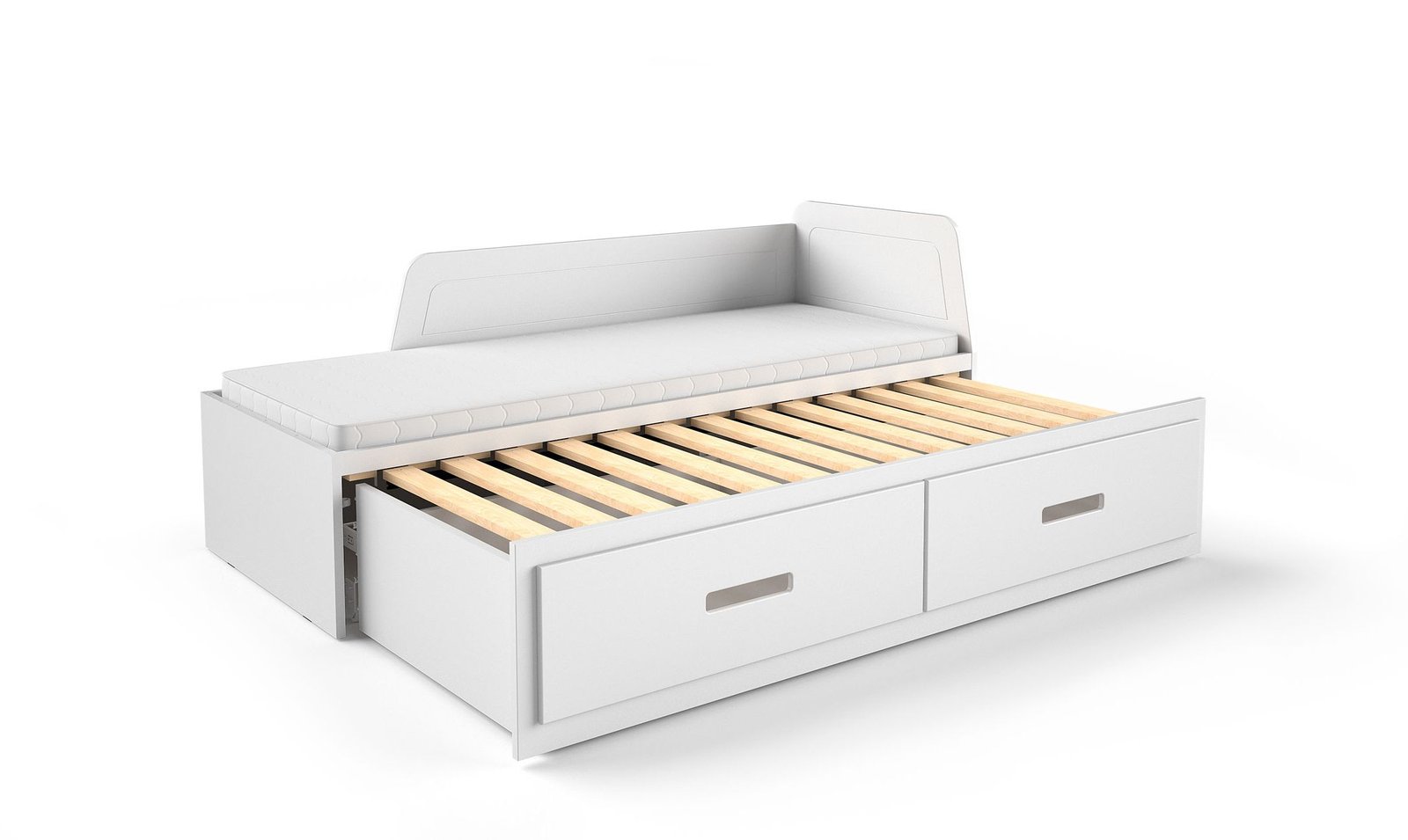 MIA - młodzieżowełóżko drewniane rozkładane z szufladami podwójne białe