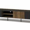 PRESTIGO-8 trzydrzwiowa komoda RTV na nóżkach 200 cm Orzech - Czarny Mat