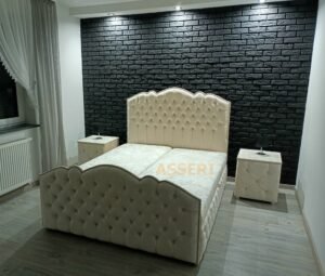 GLAMOUR-K  tapicerowane łóżko kontynentalne z pojemnikami i pikowaniem 120; 140; 160; 180; 200 x 200 cm