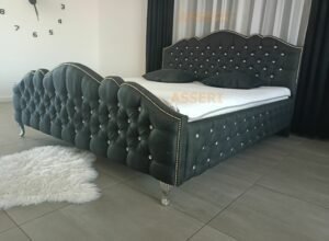 GLAMOUR-VI  pikowane łóżko tapicerowane z pojemnikiem na ozdobnych nóżkach 120; 140; 160; 180; 200 x 200 cm