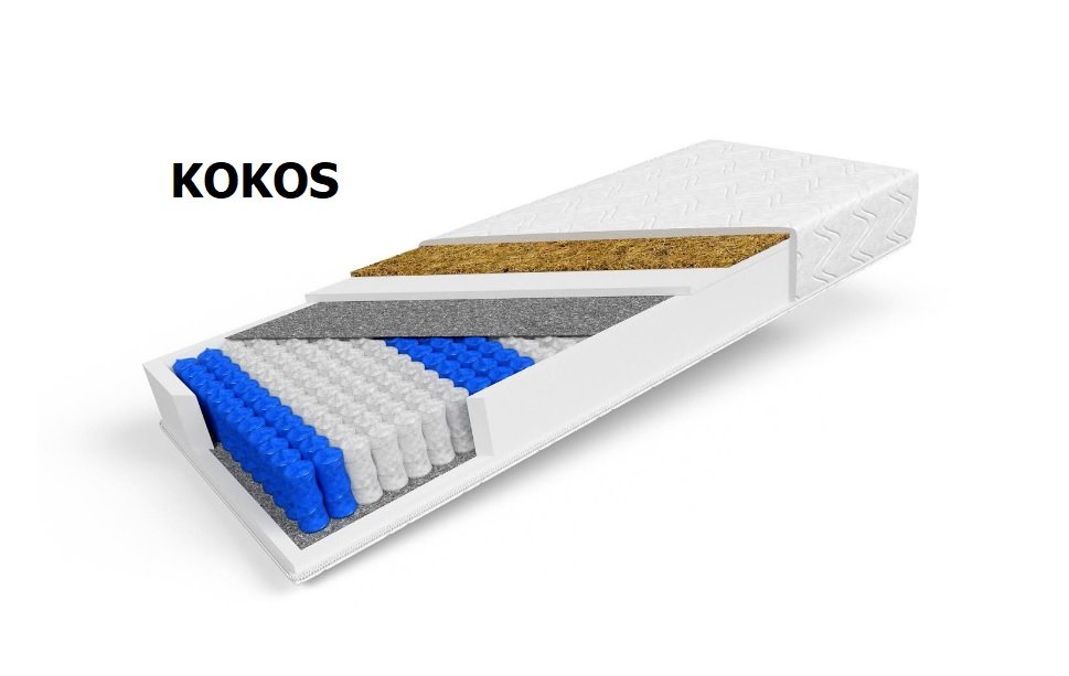 KOKOS komfortowy materac 7-strefowy z kokosem H2-H3