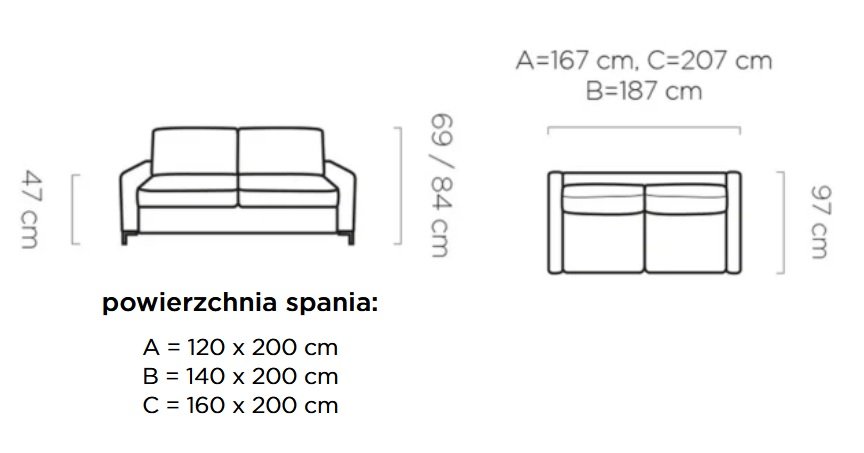 TINO - sofa z włoską funkcją spania