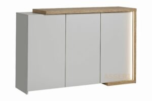 DASAR trzydrzwiowa komoda z podświetleniem 150 cm DĄB GRAND NATURALNY, KASZMIR