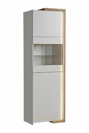 DASAR witryna wysoka z podświetleniem 64 cm DĄB GRAND NATURALNY, KASZMIR