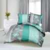 TURKUSOWE RÓŻE  bawełniana pościel z kory 160 x 200 cm
