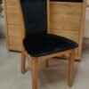 WOJAS solidne krzesło dębowe z tapicerowanym oparciem, z rączką, tkanina czarny velur - dąb naturalny