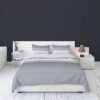 ROMBY - pościel flanelowa wzór 3842F, biały, szary