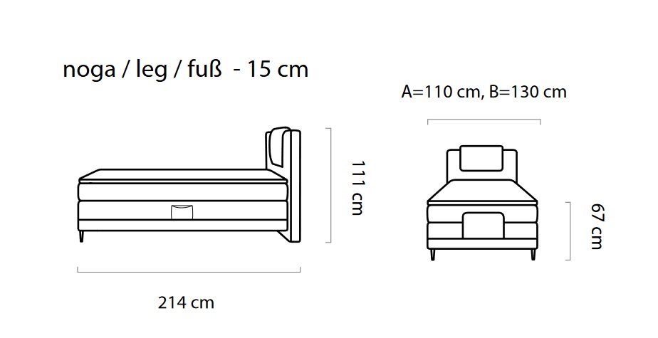 WAVE - 100-120 cm łóżko z elektryczną regulacją wysokości wezgłowia i nóg, Łóżko rehabilitacyjne