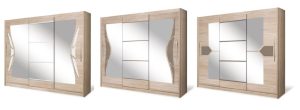 DOME szeroka szafa przesuwna z lustrami 240 cm DĄB SONOMA