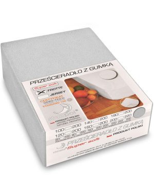 FROTTE GRAY - popielate prześcieradło z gumką 200 x 220 cm STANPOL