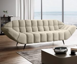 GAPPA ekstrawagancka sofa trzyosobowa z ozdobnym pikowaniem 222 cm
