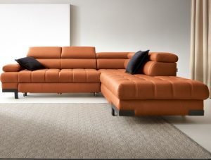 SELVA L skórzany narożnik z funkcją spania i pojemnikiem 263 x 223 cm