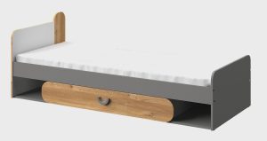 NASH 11 młodzieżowe łóżko z pojemnikiem 80 cm DĄB - BIAŁY - GRAFIT