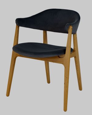 OAK-BUCKET dębowe krzesło kubełkowe tapicerowane z wystawy