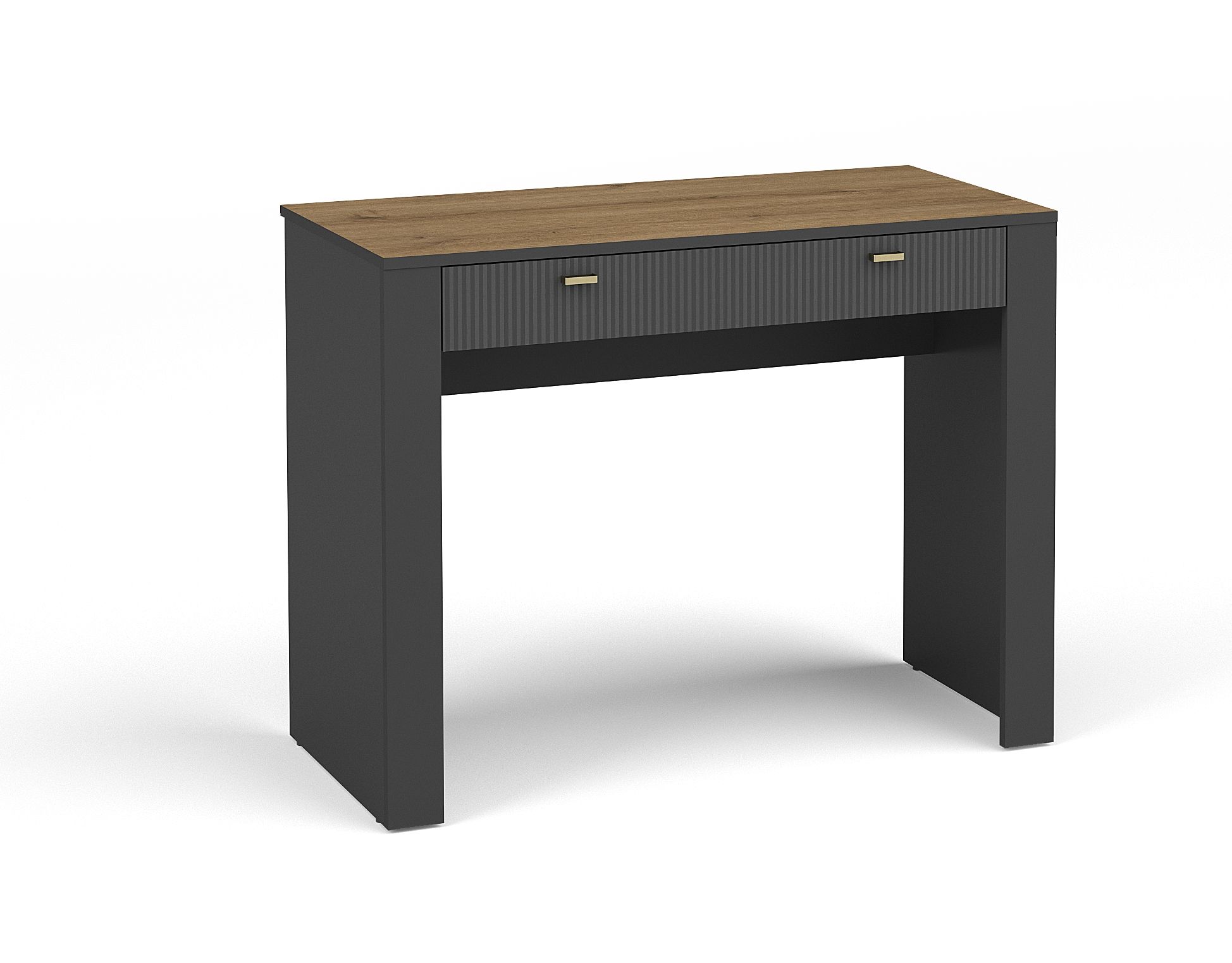 LOCA 10 czarna toaletka z szufladą i dębowym kolorem blatu - ITALY-DESIGN