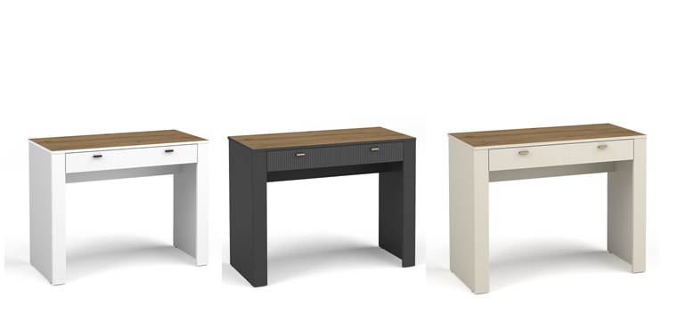 LOCA 10 toaletka z szufladą i dębowym kolorem blatu w stylu GLAMOUR - ITALY-DESIGN