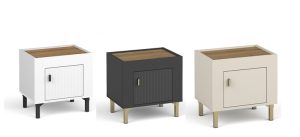 LOCA 11 szafka nocna na nóżkach w stylu GLAMOUR 50 cm - ryflowane fronty