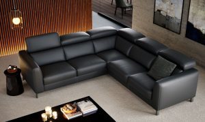 BOSTON - narożnik modułowy z funkcją spania i ruchomymi zagłówkami 255 x 257 cm - Bydgoskie Meble