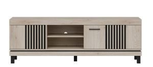 COTTA 02 - trzydrzwiowa szafka RTV na nóżkach, szafka pod telewizor, lamele - 183 cm