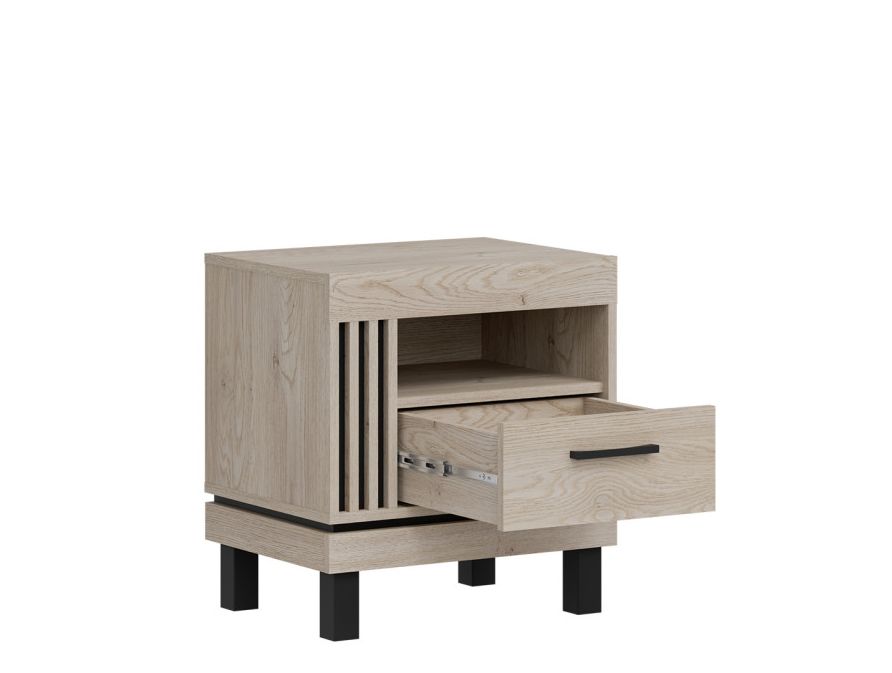 COTTA - niewielka szafka nocna z szufladą i lamelami, na nóżkach - producent