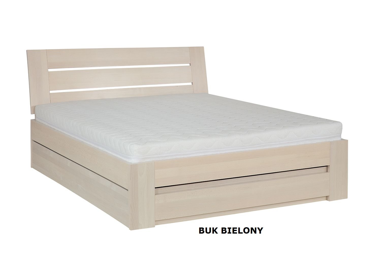 BOARD łóżko bukowe z pojemnikiem - BUK BIELONY 90-100-120-140-160-180-200