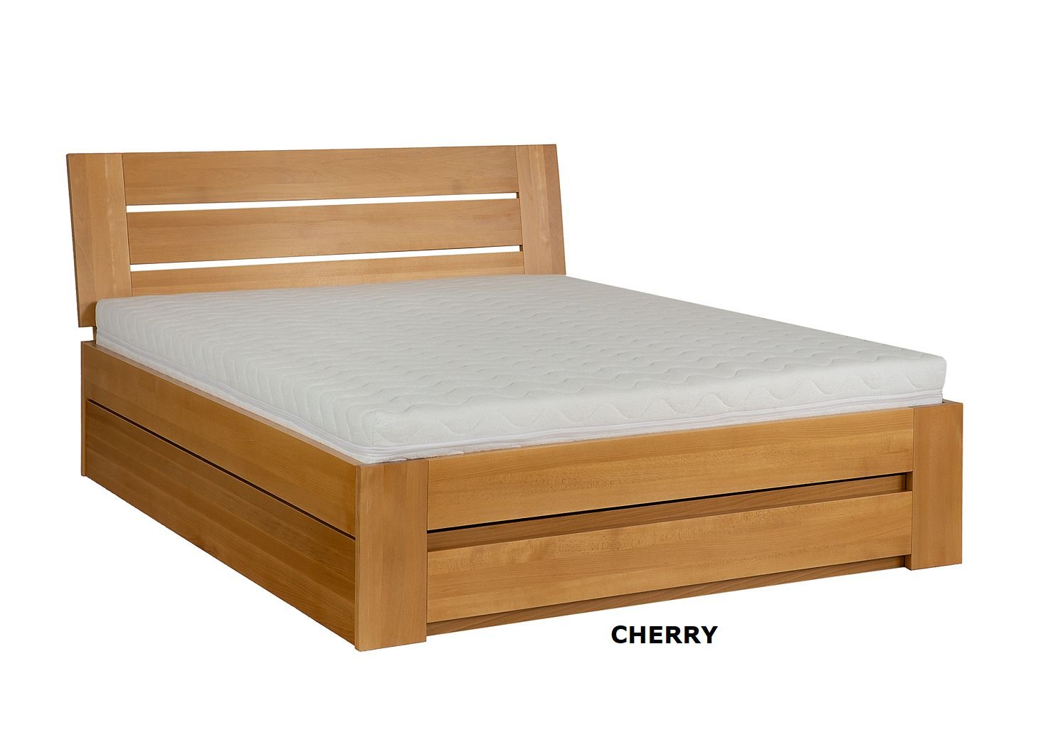 BOARD łóżko bukowe z pojemnikiem - BUK CHERRY 90-100-120-140-160-180-200