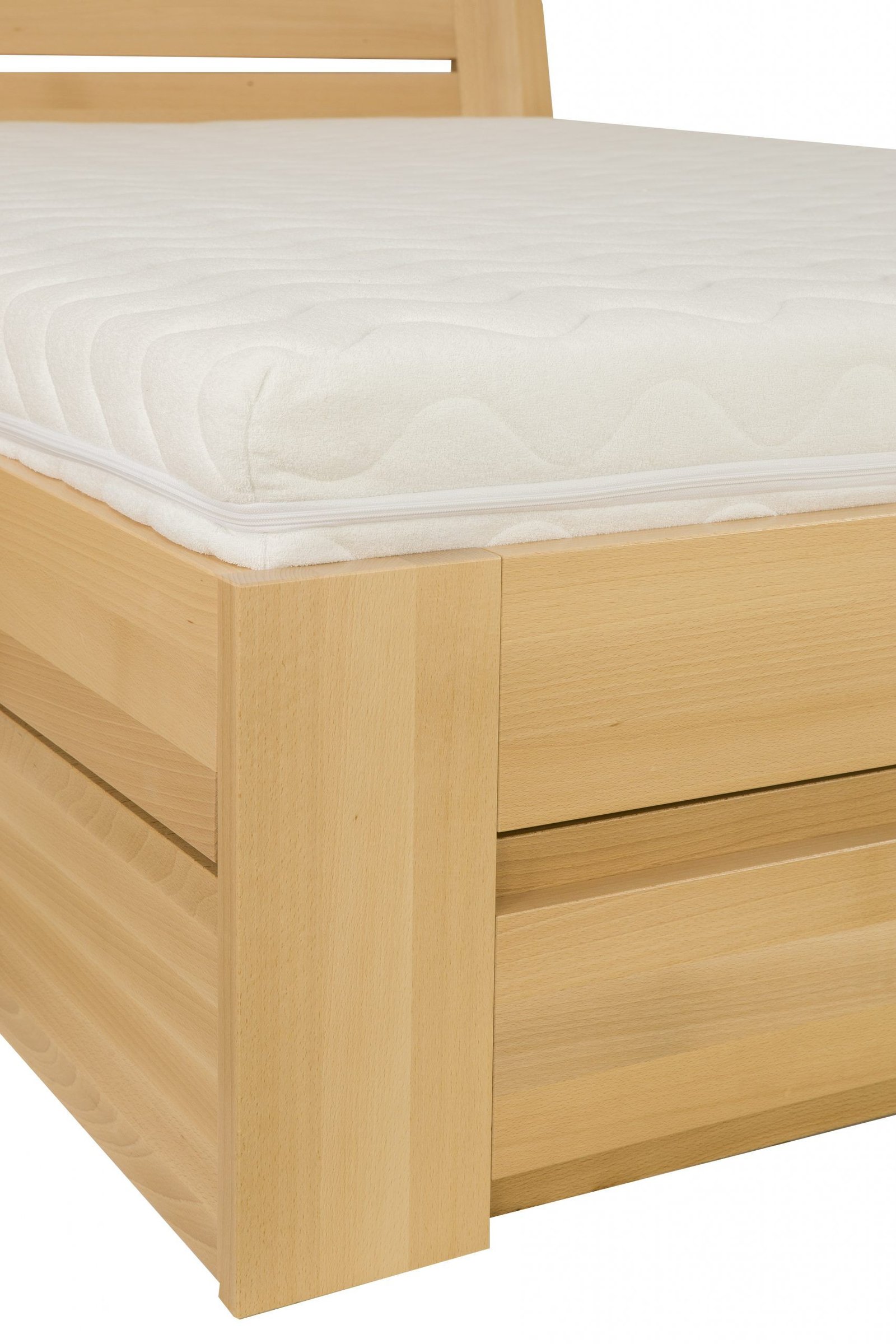 BOARD solidne łóżko z litego drewna bukowego z pojemnikiem - BUK NATURALNY 90-100-120-140-160-180-200